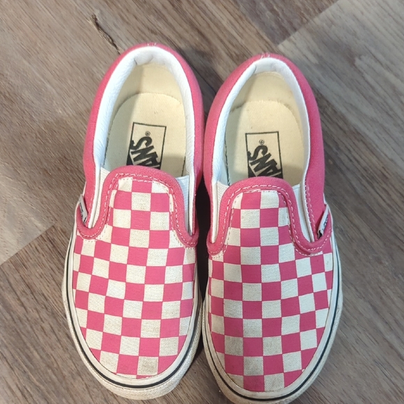 Vans Other - Vans Kids Pink and White Checkered Slip-On Sneakers